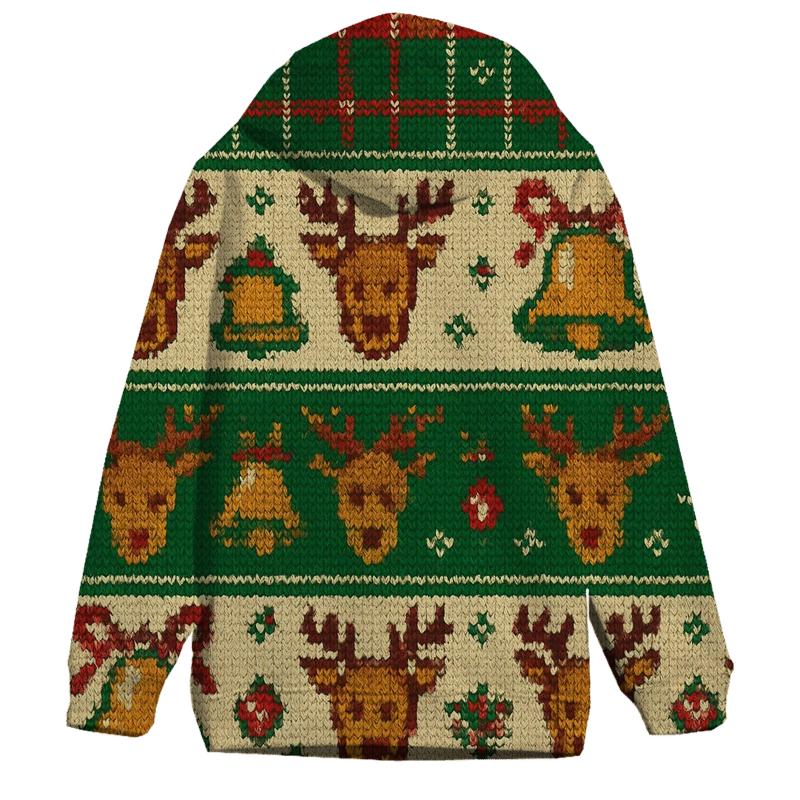 Tinsel Tartan Reindeer Patchwork Design graphic hoodies