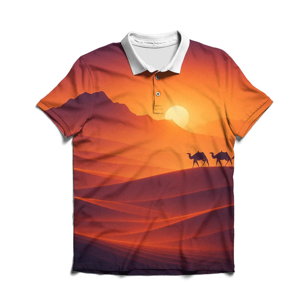 Desert Ribbon Dusk custom polo shirts