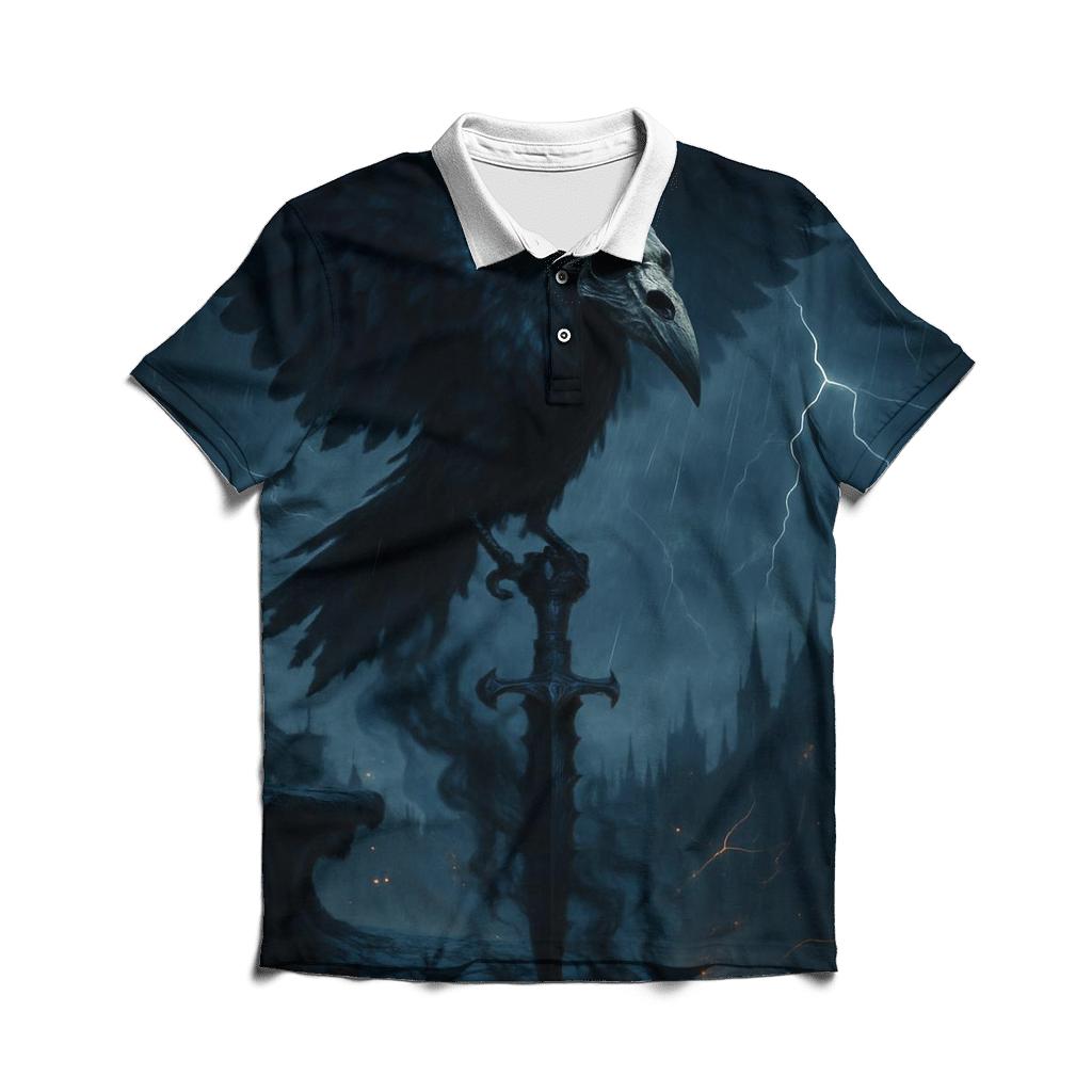Vengeful Raven And The Blade Of Night custom polo shirts
