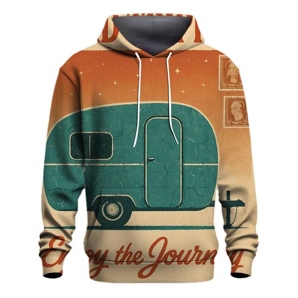 Sunset Camper Postcard Collage printed hoodies