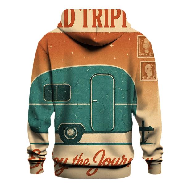 Sunset Camper Postcard Collage printed hoodies