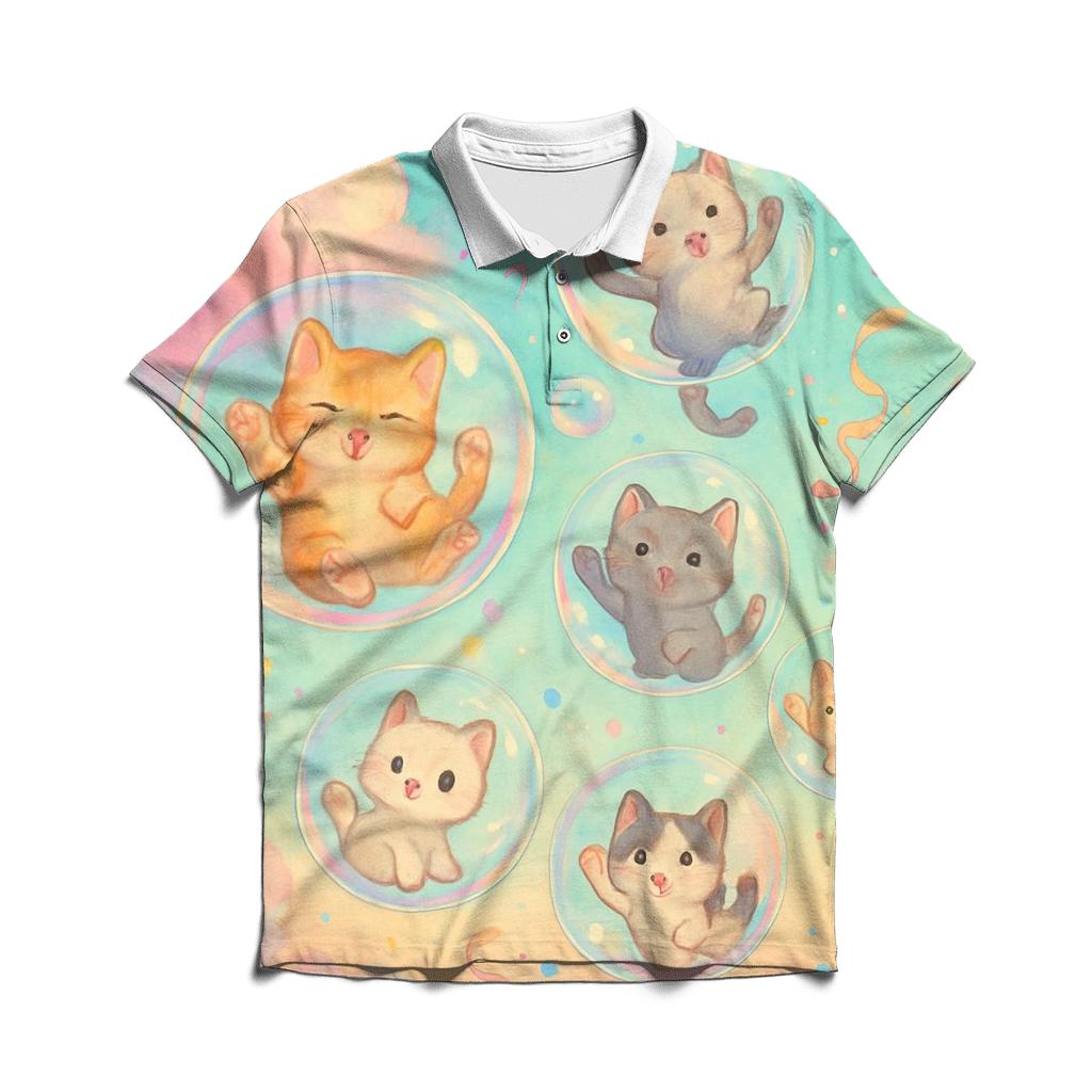 Bubblegum Orb Kittens personalized polo shirts