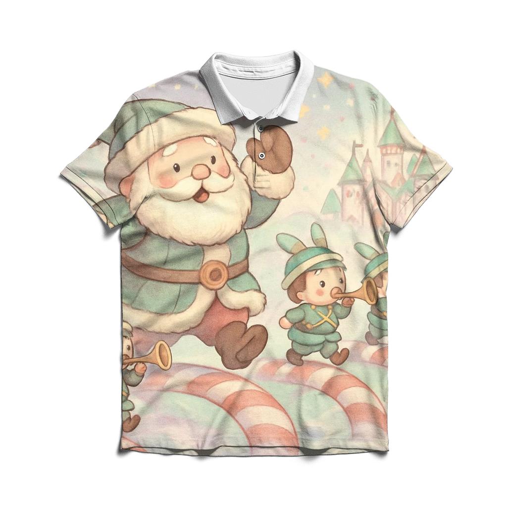 Toy Soldier Parade Santa embroidered polo tops