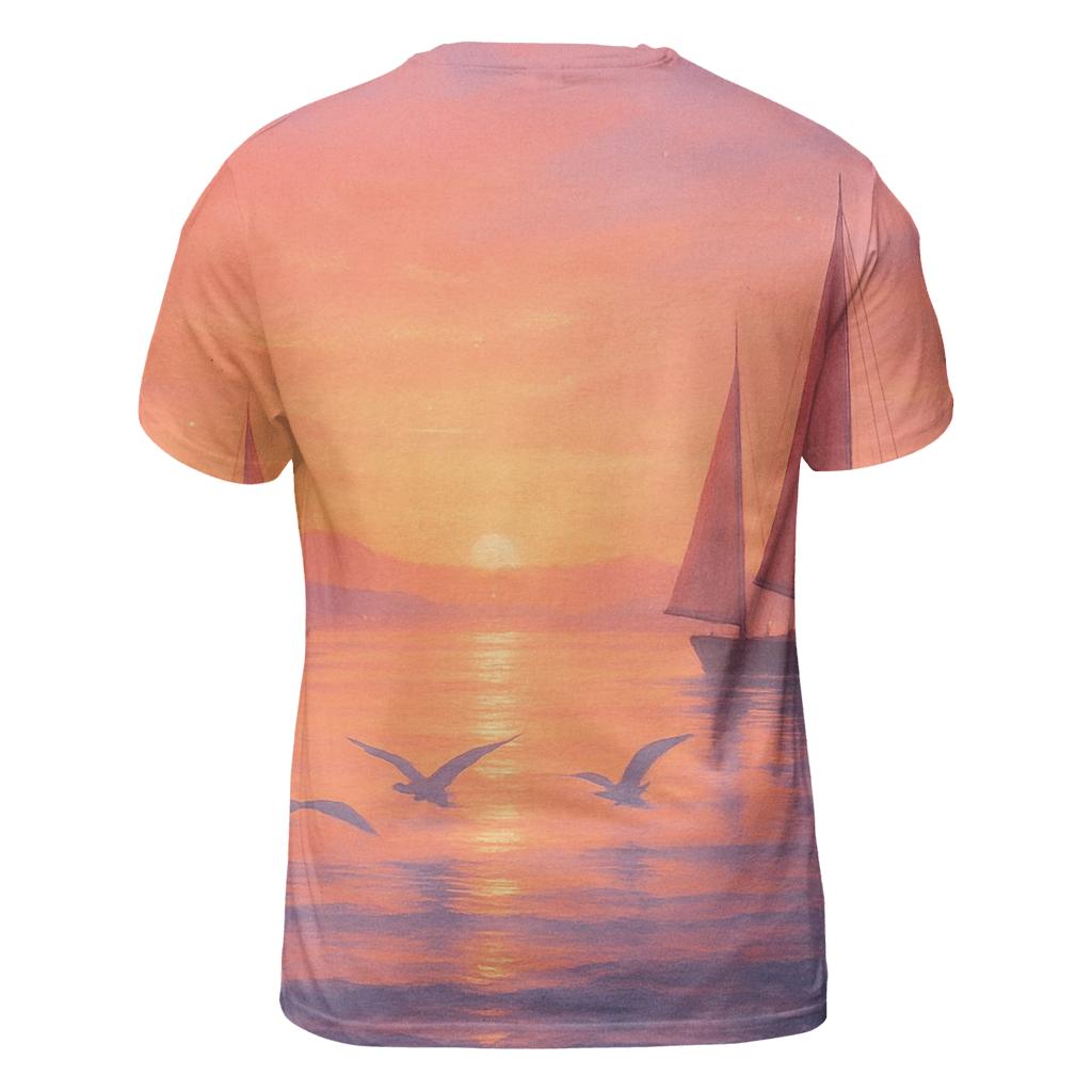Coral Harbor Afterglow artistic all-over print tops