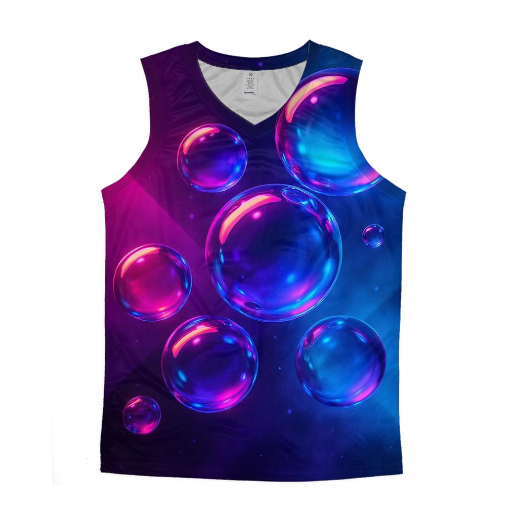 Neon Orb Mosaic cotton sleeveless tops