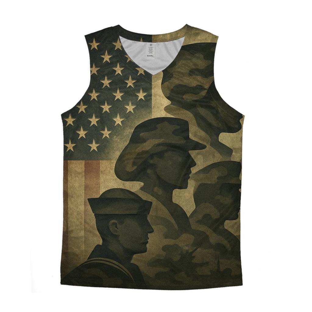 Camouflage Flag Fusion trendy fitted tank tops