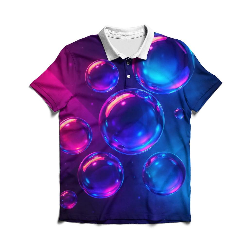 Neon Orb Mosaic personalized polo shirts