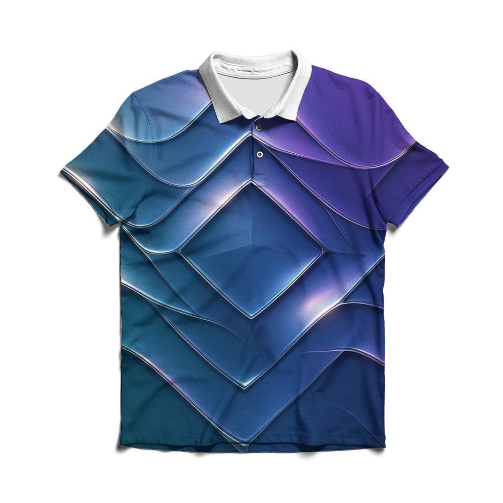 Chromed Tide Geometry embroidered polo tops