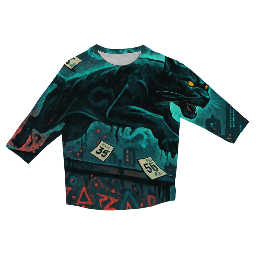 Graffiti Cloud Panther fashion 3/4 sleeve shirts