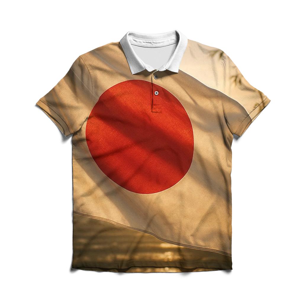 Rising Sun Silk stylish collar polo tees