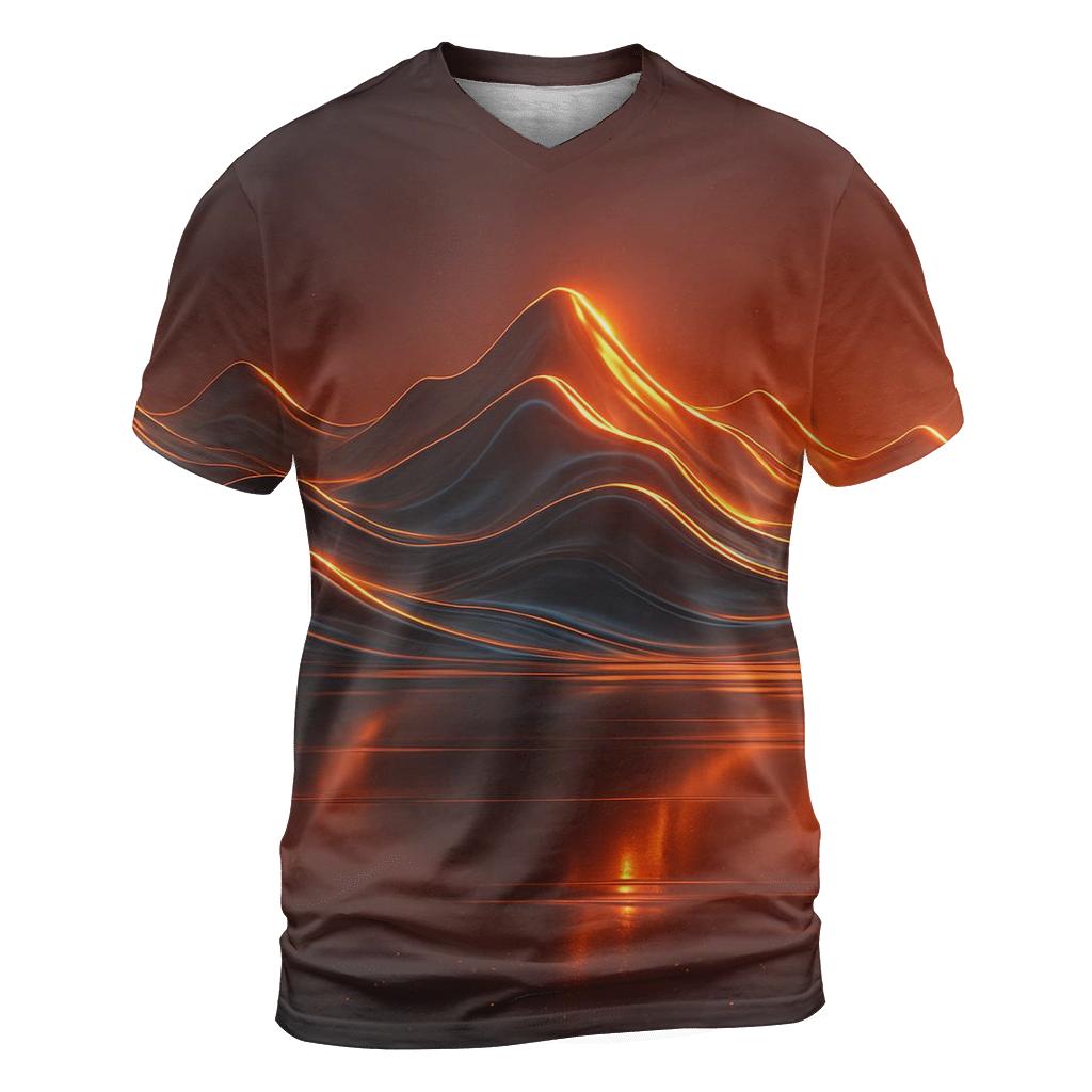 Gilded Horizon Mountains creative print fashion shirts