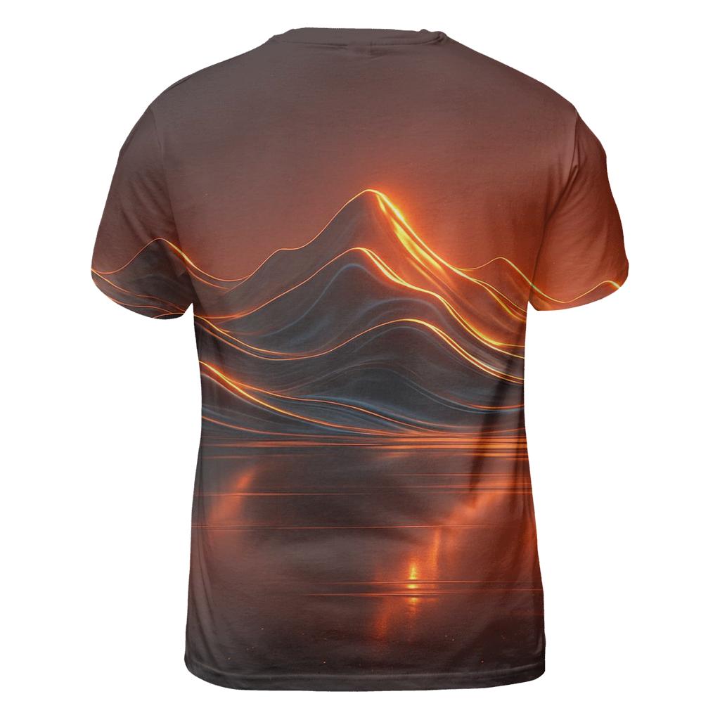 Gilded Horizon Mountains creative print fashion shirts