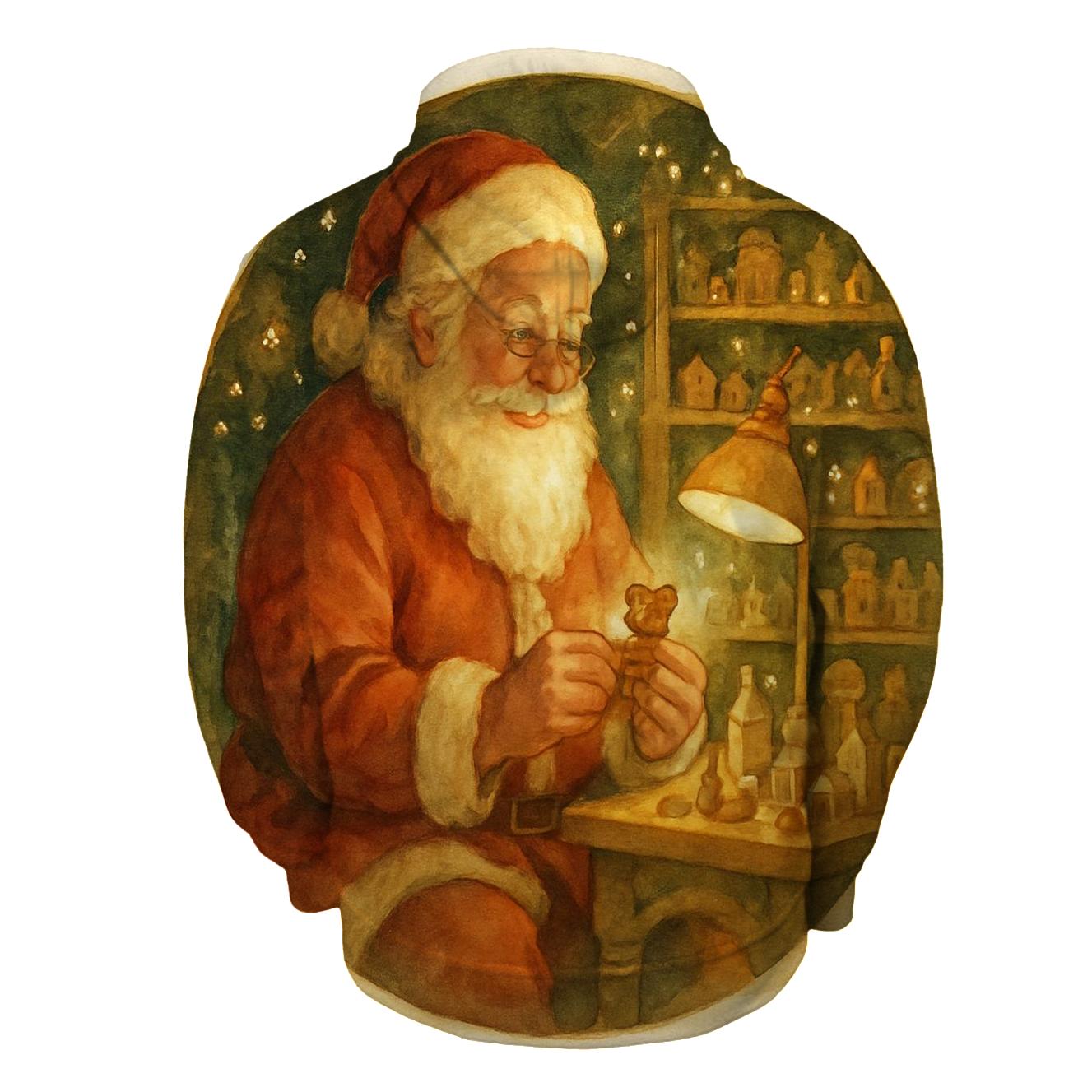 Cozy Hearthwood Santa graphic hoodies