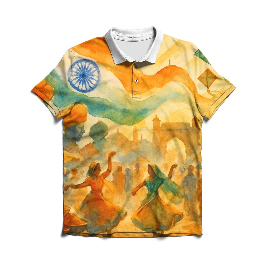 Unity In Saffron branded logo polo shirts