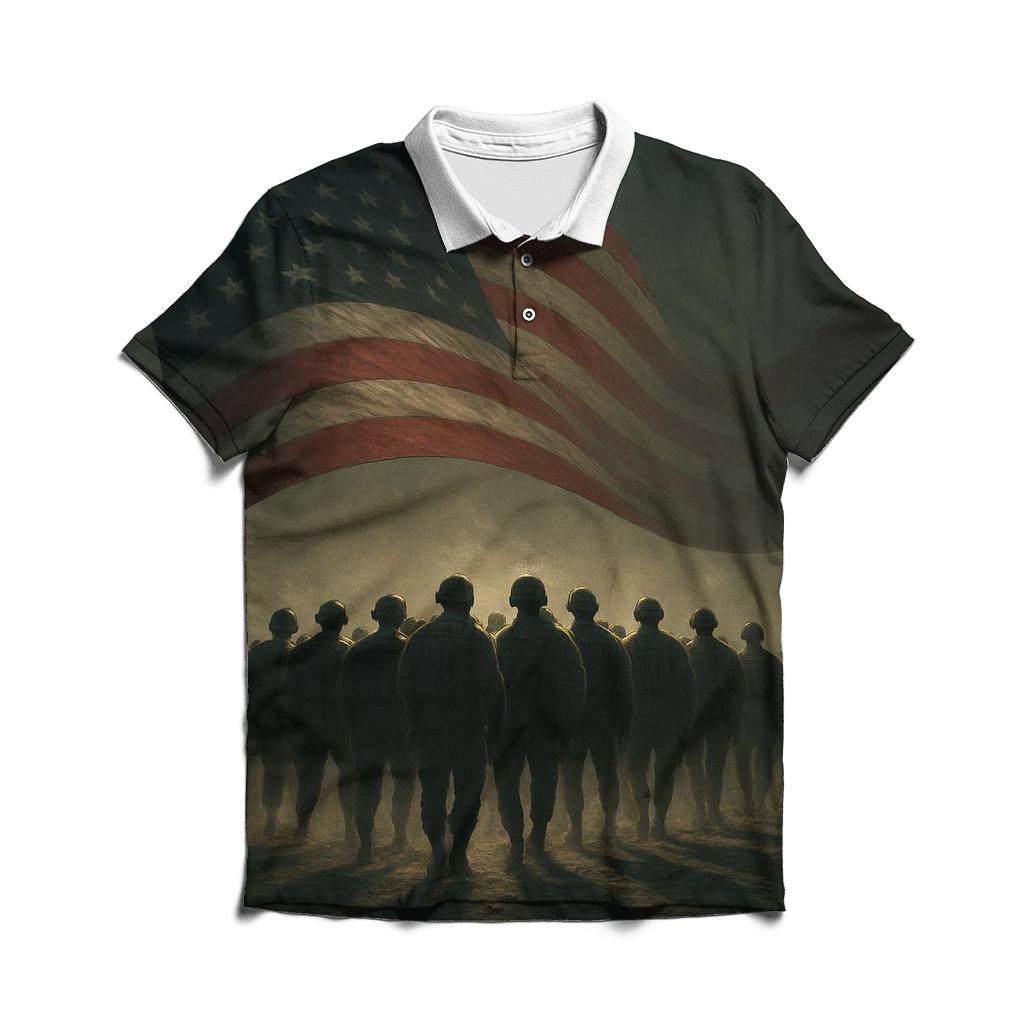 Stand Fast Banner stylish collar polo tees