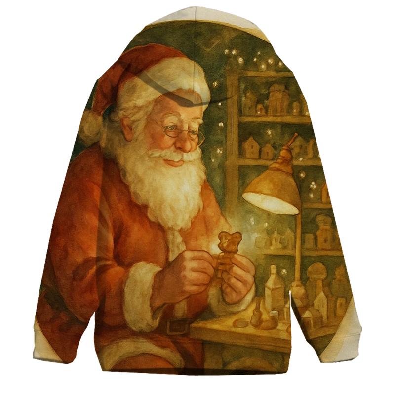 Cozy Hearthwood Santa printed hoodies