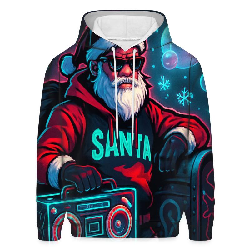 Streetwise Neon Santa embroidered hoodies