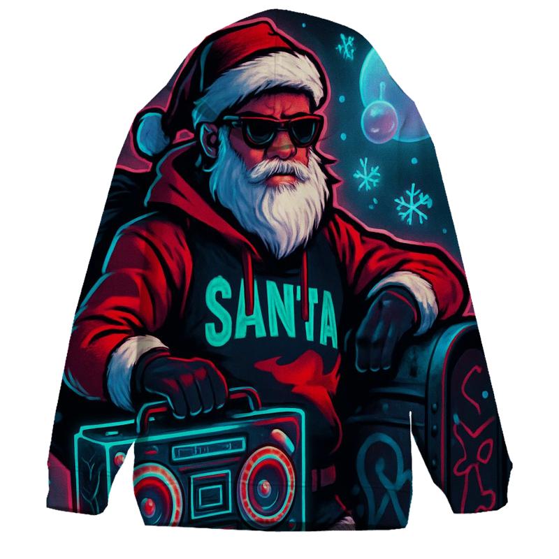 Streetwise Neon Santa embroidered hoodies