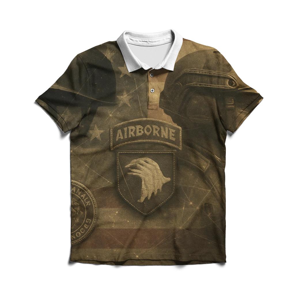 Honor Lineage Flag Montage premium cotton polo shirts