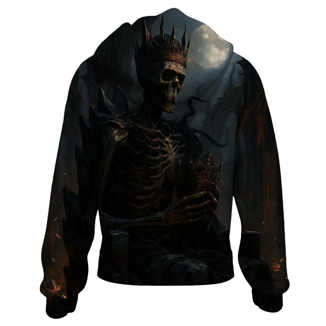 Ashen Throne Of The Skeleton King zip-up hoodies