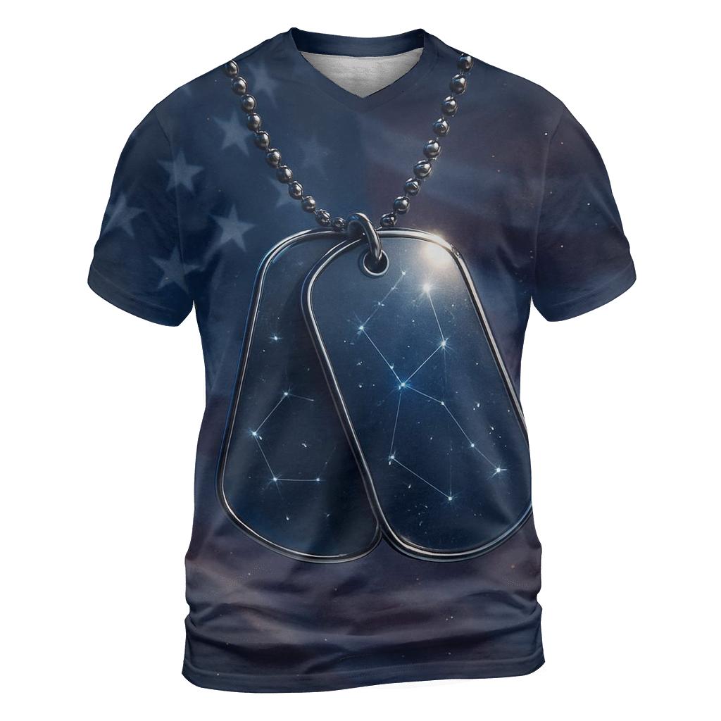 Dog Tags Of The Milky Way statement graphic shirts