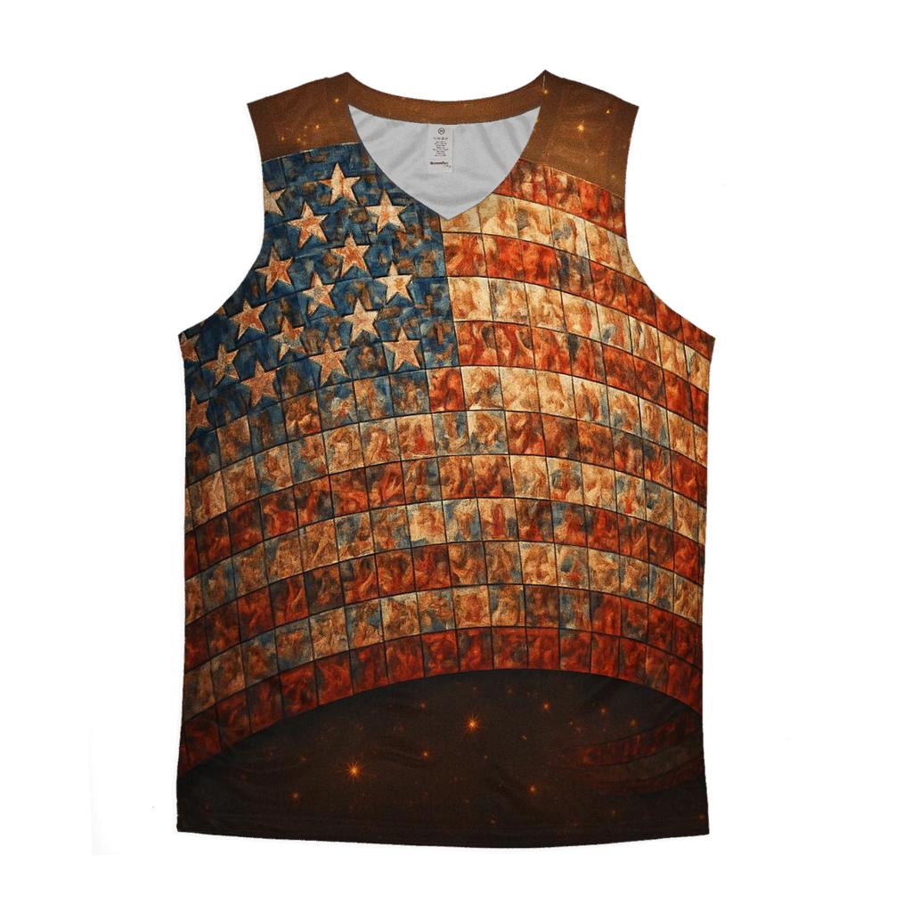 Patriotic Wave Mosaic designer workout tanks