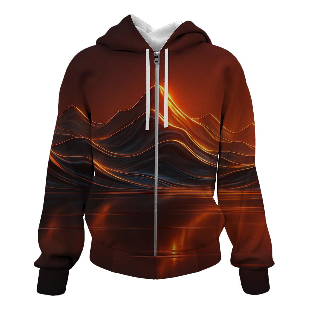 Gilded Horizon Mountains zip-up hoodies