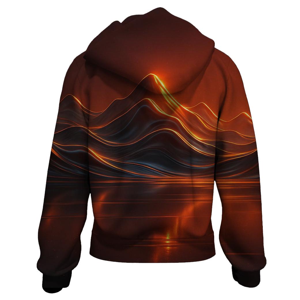 Gilded Horizon Mountains zip-up hoodies
