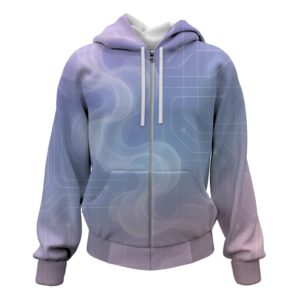 Pastel Smoke Circuit printed hoodies