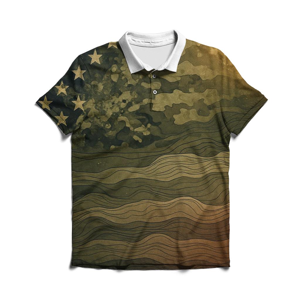 Camo Starfield Merge branded logo polo shirts