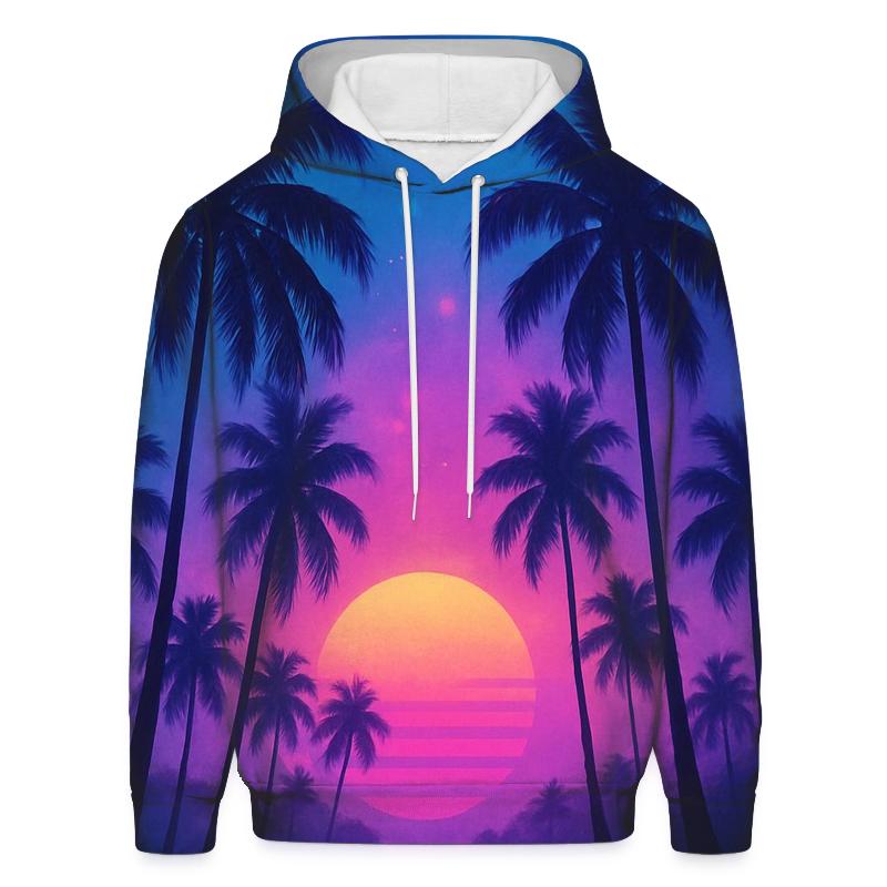 Neon Palm Reverie custom hoodies