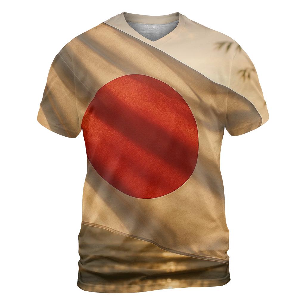 Rising Sun Silk artistic all-over print tops