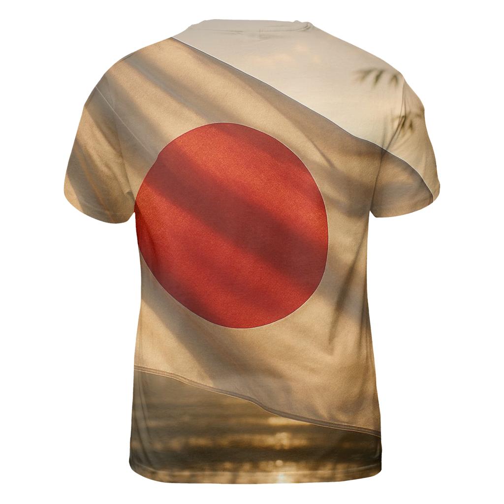 Rising Sun Silk artistic all-over print tops