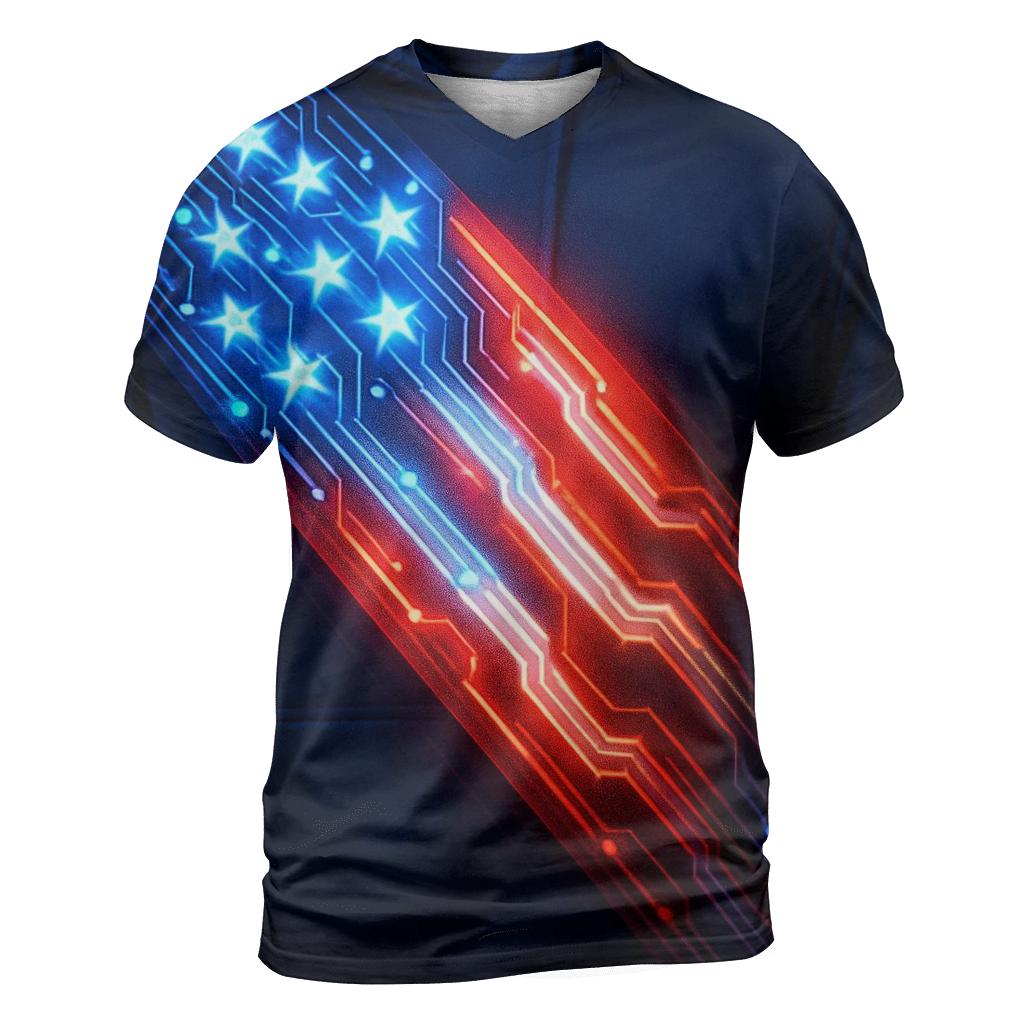 Neon Liberty Circuit custom all-over print shirts