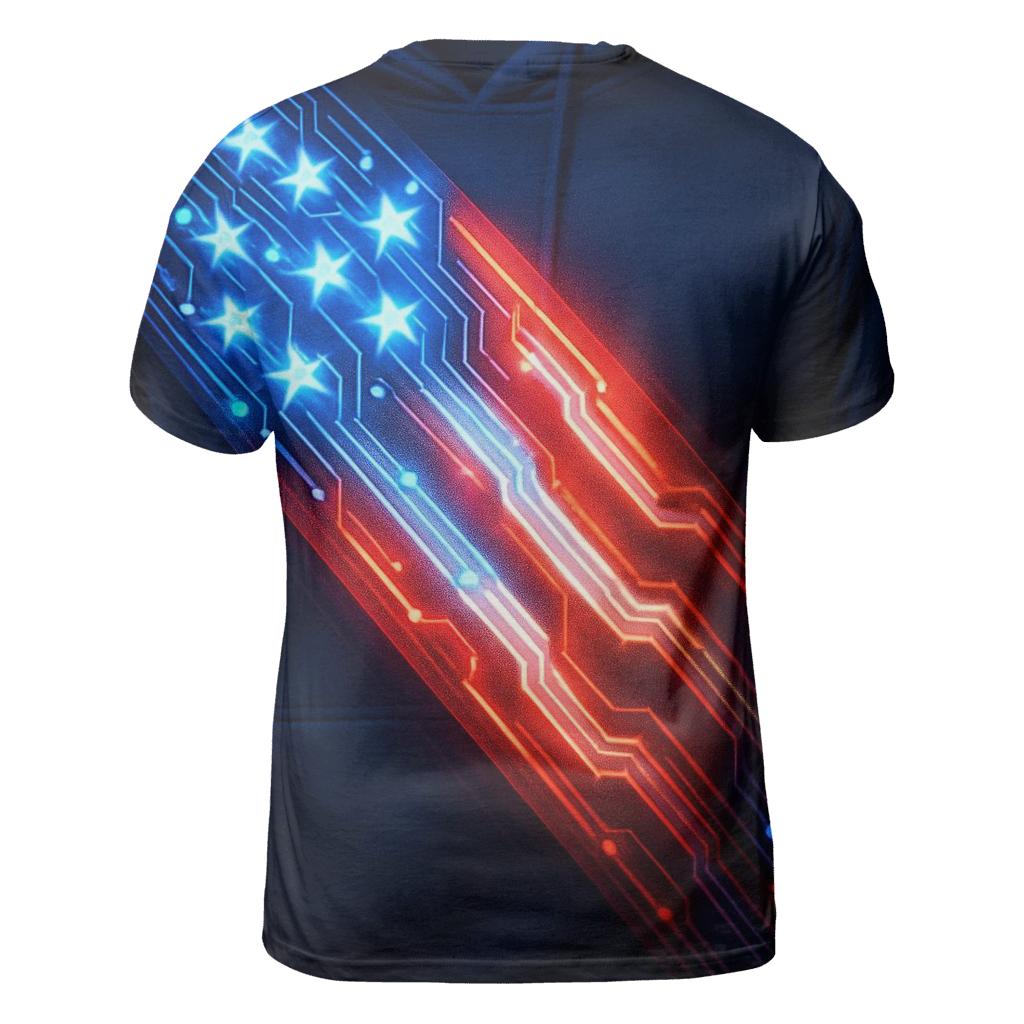 Neon Liberty Circuit custom all-over print shirts