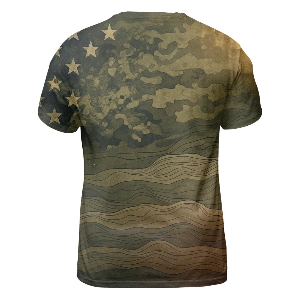 Camo Starfield Merge vibrant all-over design tees