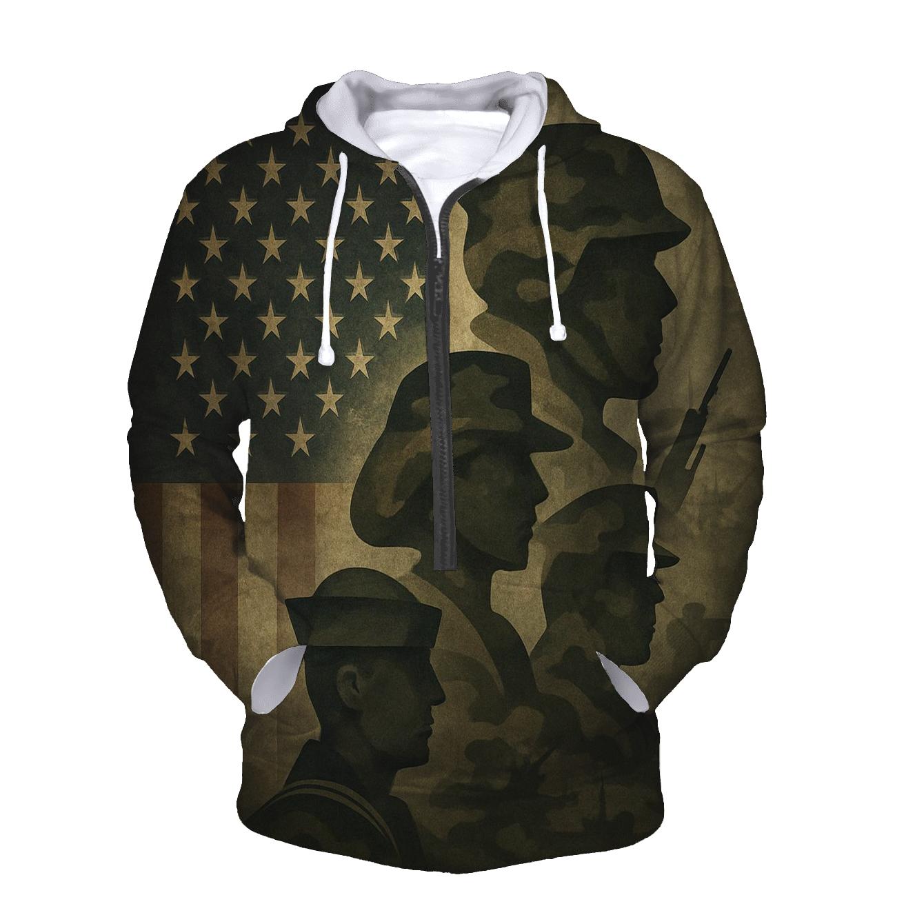 Camouflage Flag Fusion zip-up hoodies