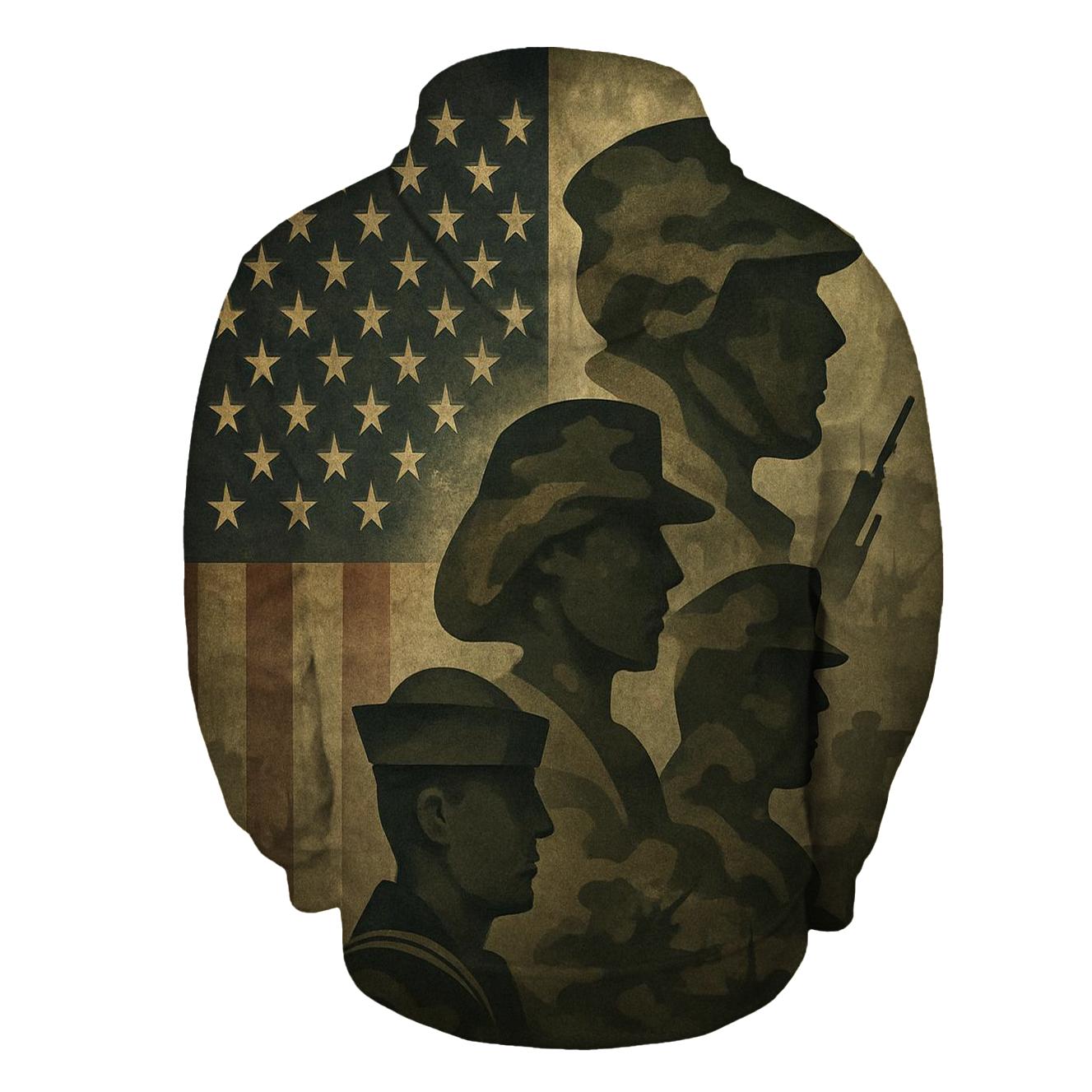 Camouflage Flag Fusion zip-up hoodies