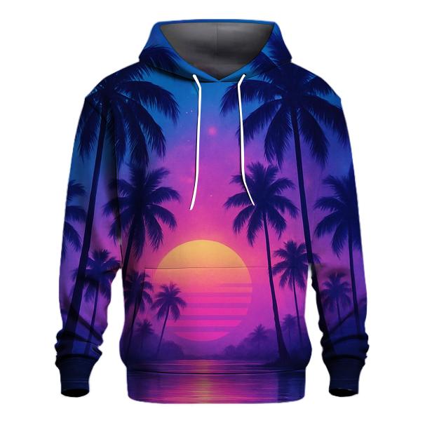 Neon Palm Reverie premium hoodies