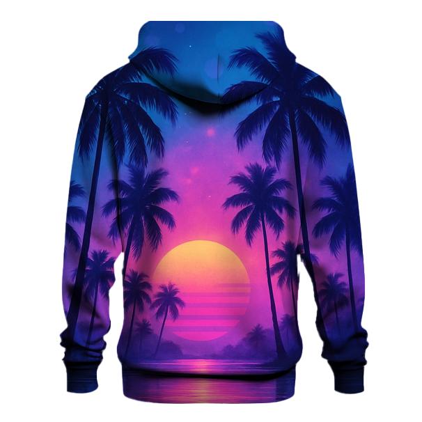 Neon Palm Reverie premium hoodies