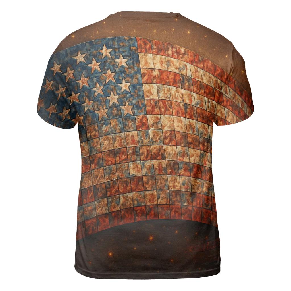 Patriotic Wave Mosaic personalized full print shirts