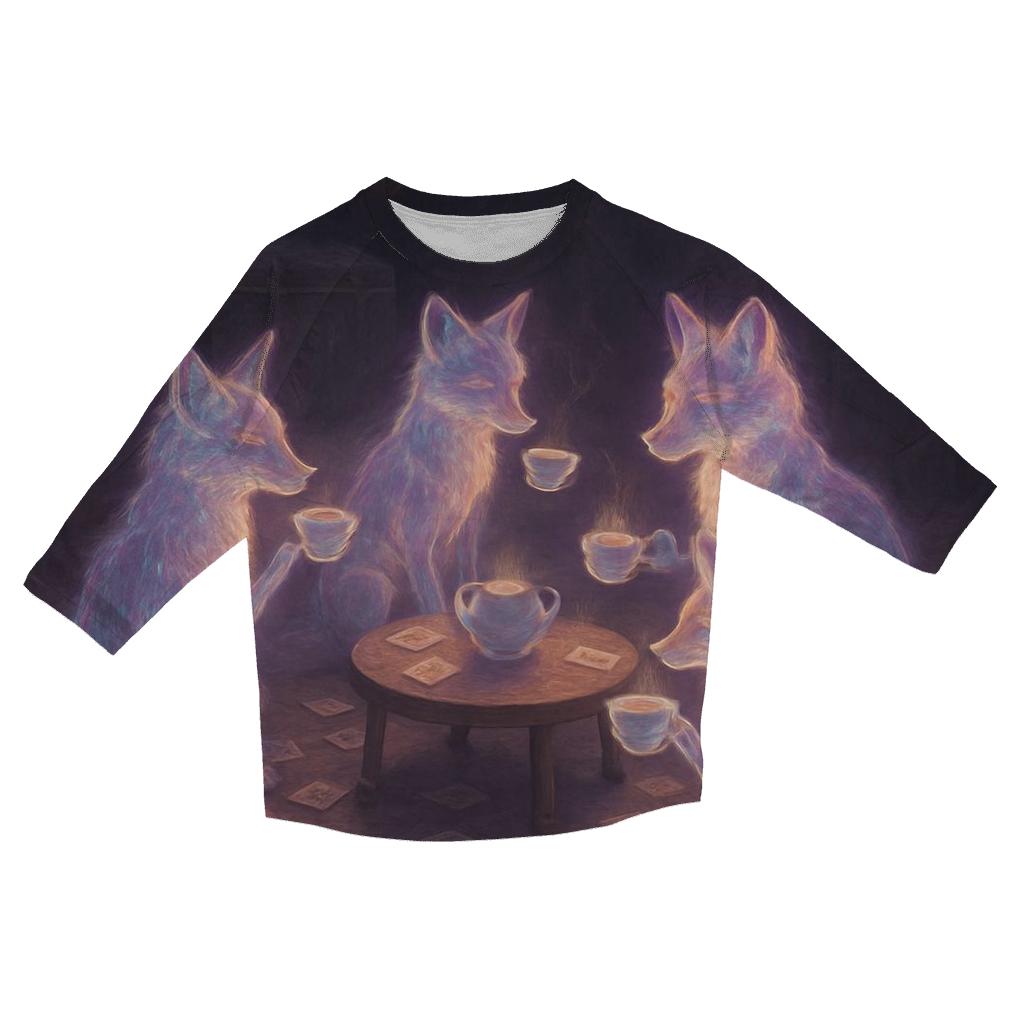 Hologram Tea Party Foxes custom 3/4 sleeve shirts