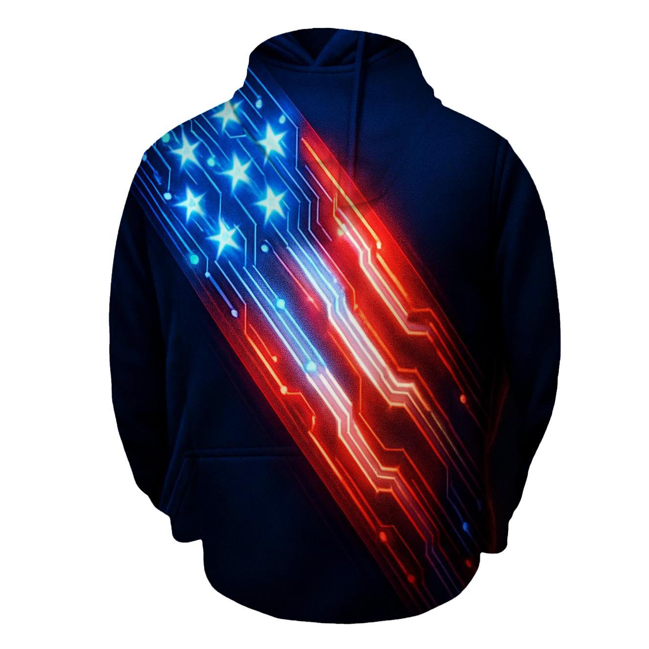 Neon Liberty Circuit designer hoodies