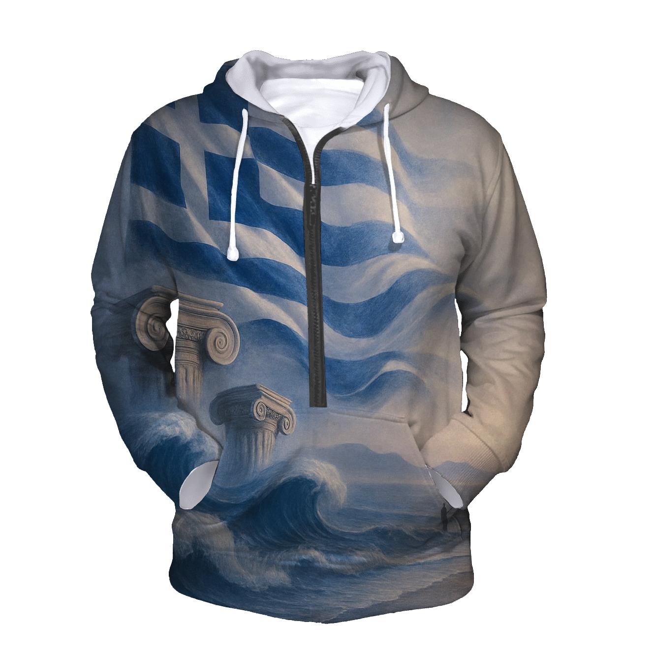 Aegean Wave Cloth zip-up hoodies