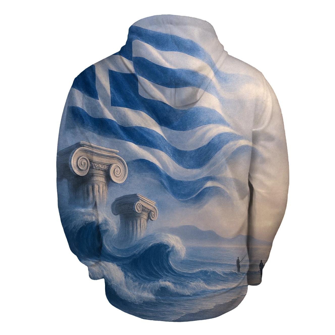 Aegean Wave Cloth zip-up hoodies
