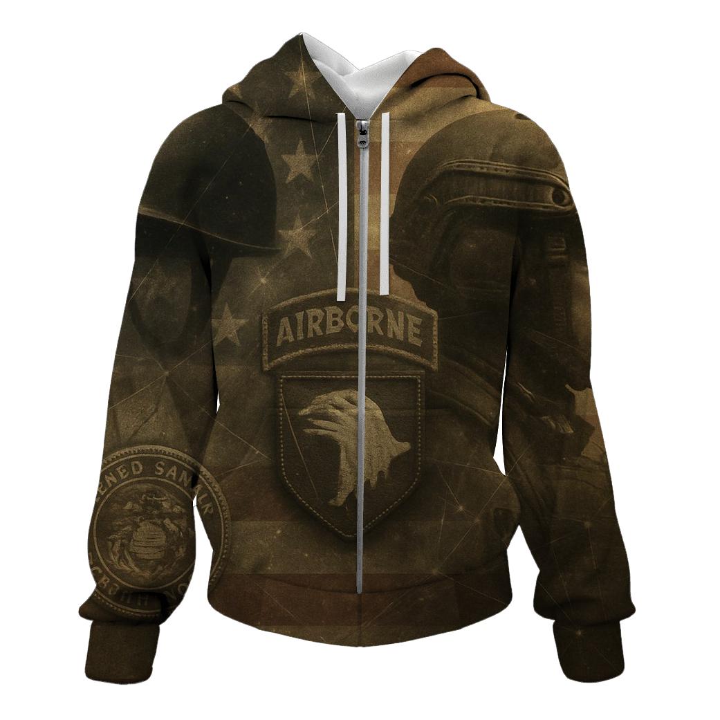 Honor Lineage Flag Montage zip-up hoodies