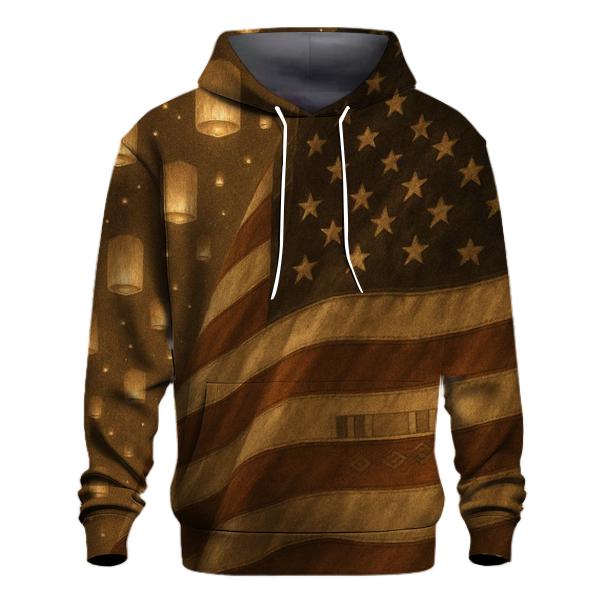 Memorial Lanterns And Stripes hoodie styles