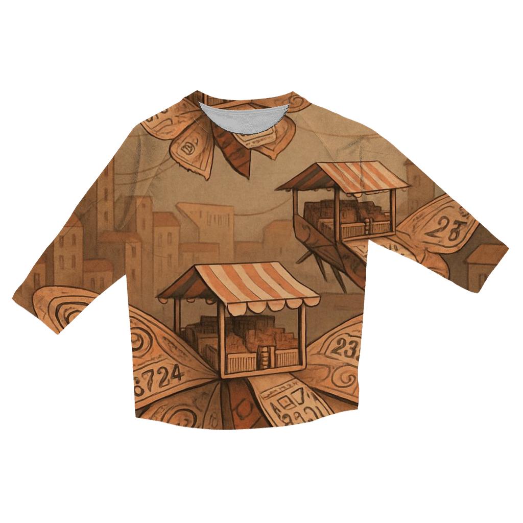 Paper City Moth Caravan trendy 3/4 sleeve tops