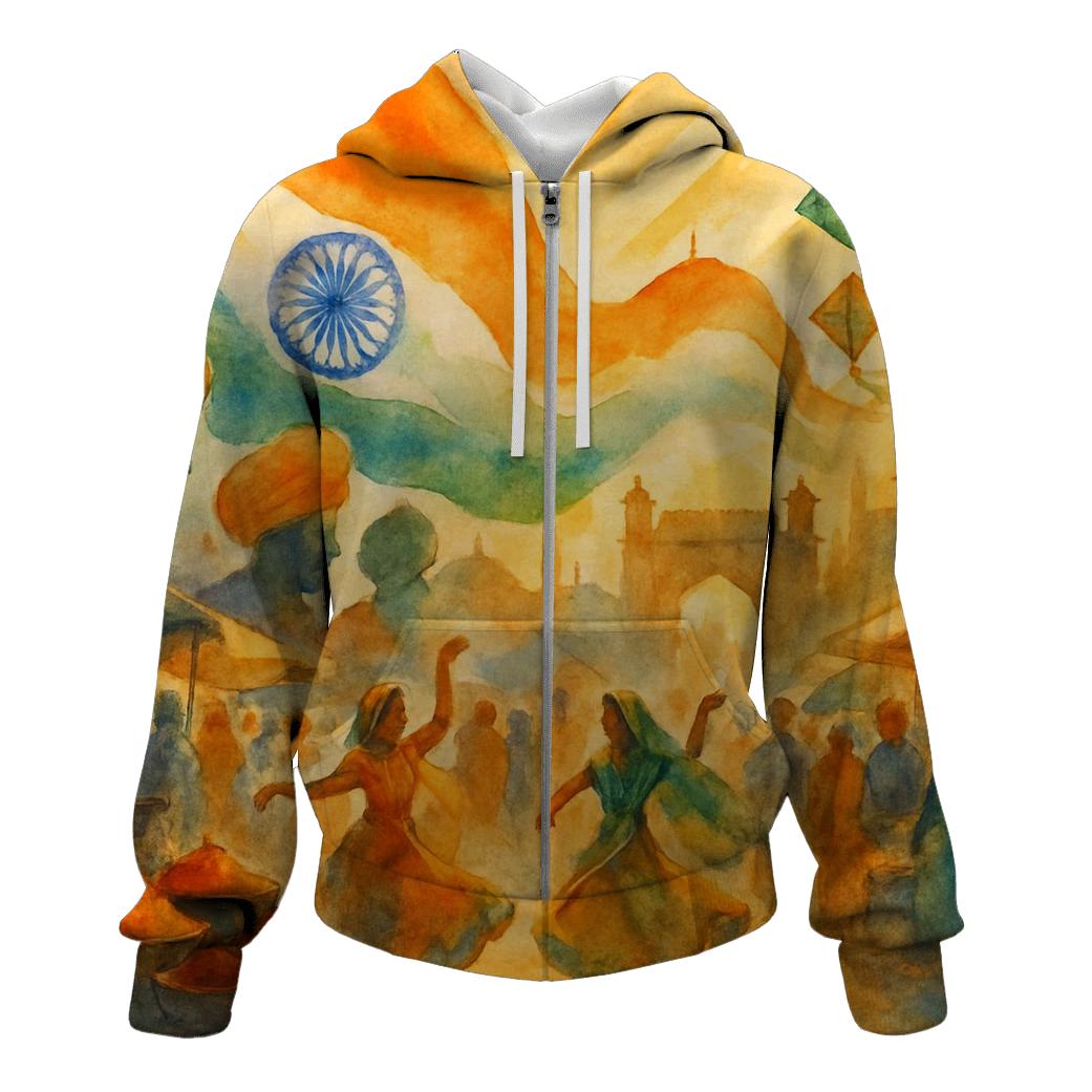 Unity In Saffron printed hoodies