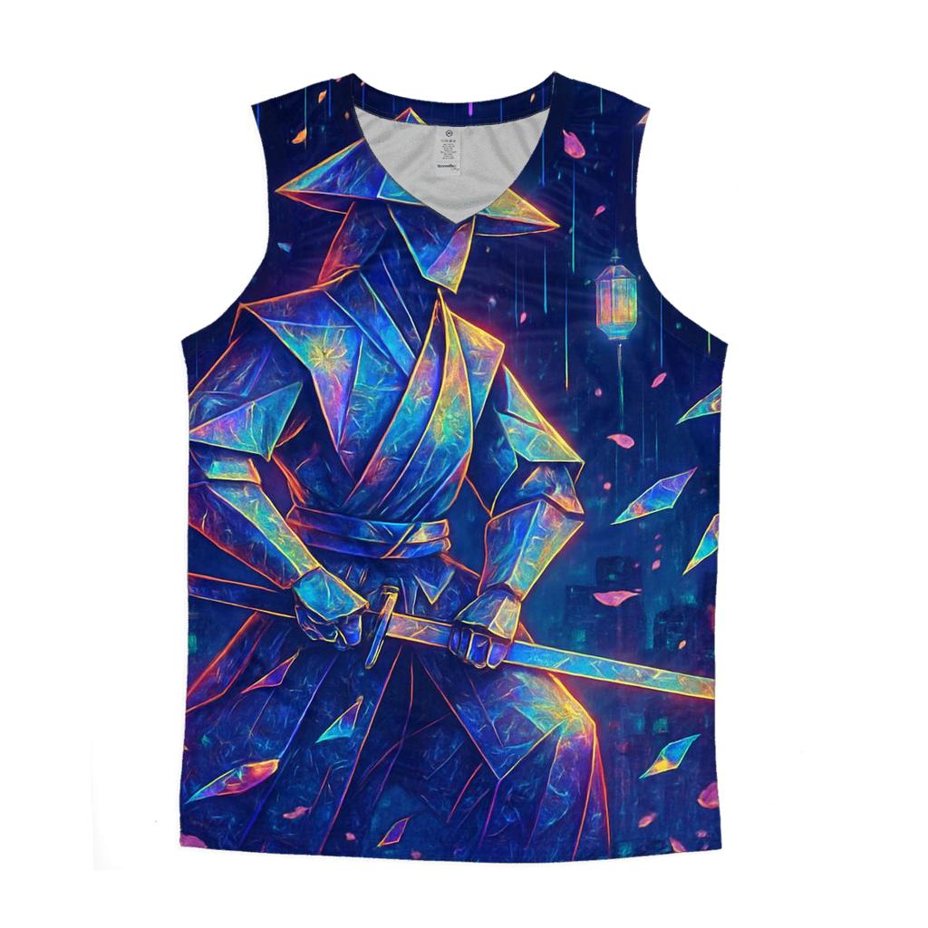 Neon Paper Crane Samurai stylish racerback tanks